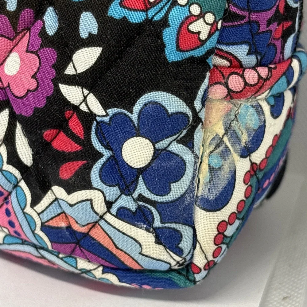 Vera Bradley Brush/Pencil Case Quilted Cosmetic Bag Haymarket Plaid